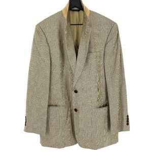 BROOKS BROTHERS Tartan Houndstooth Silk Blend Coat